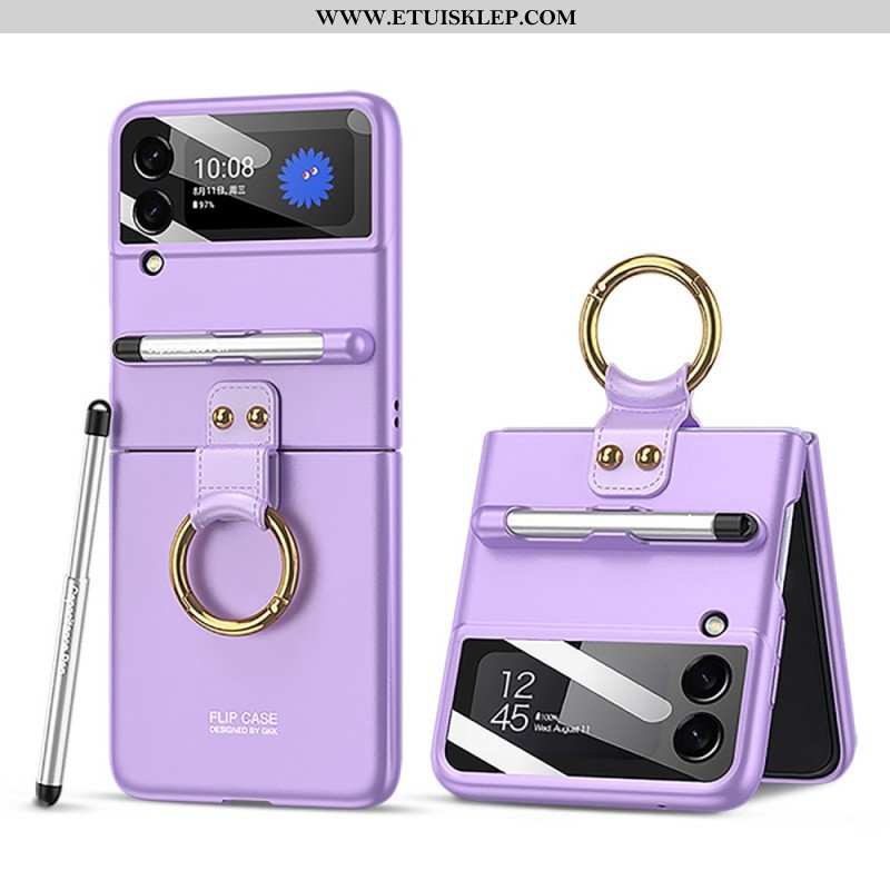 Etui do Samsung Galaxy Z Flip 4 Etui Ochronne Etui Folio Uchwyt Rysika Z Pełną Ochroną